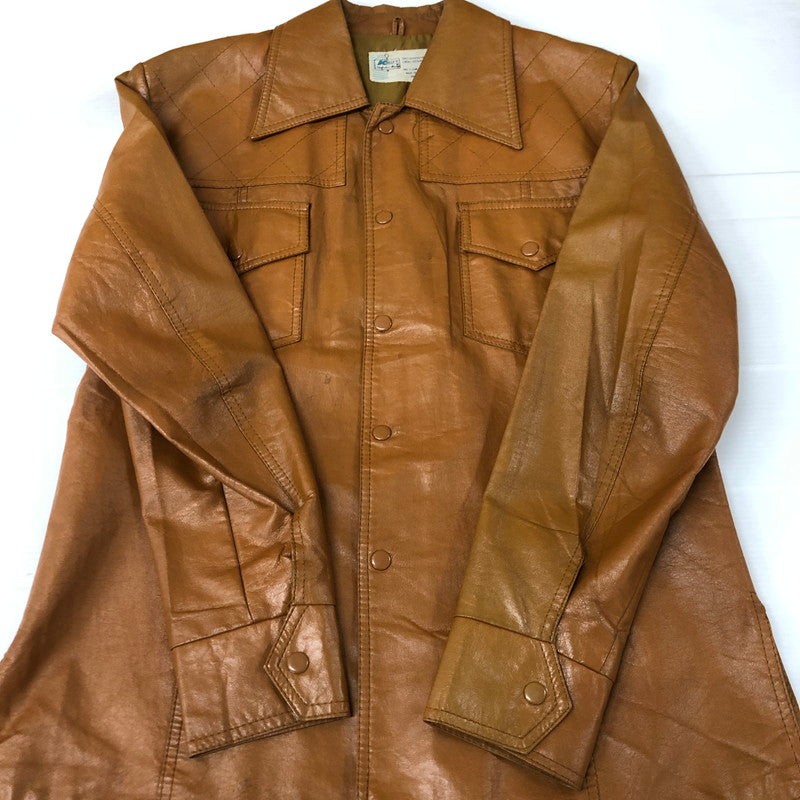 【中古品】【メンズ】 K mart ケーマート 70’s LEATHER JACKET VINTAGE 70年代 レザー ジャケット アウター 革 ヴィンテージ 145-251115-ts-16-tei サイズ：42 カラー：ブラウン 万代Net店