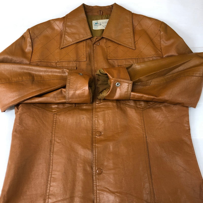 【中古品】【メンズ】 K mart ケーマート 70’s LEATHER JACKET VINTAGE 70年代 レザー ジャケット アウター 革 ヴィンテージ 145-251115-ts-16-tei サイズ：42 カラー：ブラウン 万代Net店