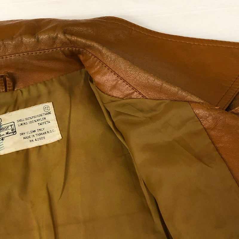 【中古品】【メンズ】 K mart ケーマート 70’s LEATHER JACKET VINTAGE 70年代 レザー ジャケット アウター 革 ヴィンテージ 145-251115-ts-16-tei サイズ：42 カラー：ブラウン 万代Net店