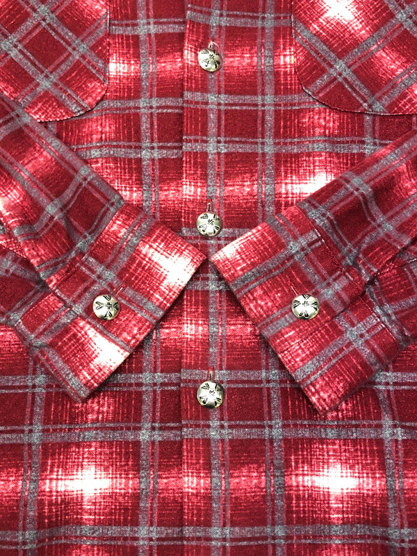 【中古品】【メンズ】 STIFF スティフ Ombre Flannel Shirt オンブレフランネルシャツ トップス 145-260819-SH-13-hon サイズ：S カラー：レッド 万代Net店