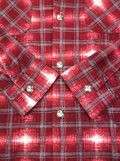 【中古品】【メンズ】 STIFF スティフ Ombre Flannel Shirt オンブレフランネルシャツ トップス 145-260819-SH-13-hon サイズ：S カラー：レッド 万代Net店