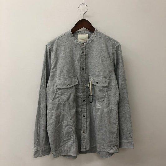 【中古品】【メンズ】 and wander アンドワンダー DRY OXFORD COLLARLESS SHIRT ドライ オックス カラーレス シャツ 長袖 トップス 144-250829-KS-06-tei サイズ：表記無し カラー：グレー 万代Net店
