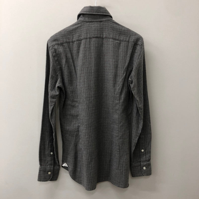 【中古品】【メンズ】 BARBA バルバ COTTON L/S SHIRT LIU266U01551Q コットン ロングスリーブ シャツ トップス 長袖 147-250914-ts-21-tei サイズ：15-38 カラー：チェック 万代Net店
