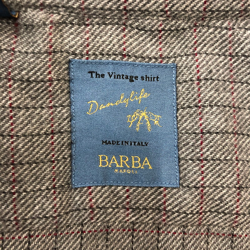 【中古品】【メンズ】 BARBA バルバ COTTON L/S SHIRT LIU266U01551Q コットン ロングスリーブ シャツ トップス 長袖 147-250914-ts-21-tei サイズ：15-38 カラー：チェック 万代Net店