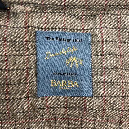 【中古品】【メンズ】 BARBA バルバ COTTON L/S SHIRT LIU266U01551Q コットン ロングスリーブ シャツ トップス 長袖 147-250914-ts-21-tei サイズ：15-38 カラー：チェック 万代Net店