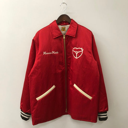 【中古品】【メンズ】 HUMANMADE ヒューマンメイド 24AW SATIN JACKET HM28JK046 サテン ジャケット ライトアウター 142-250827-KS-05-fuzh サイズ：L カラー：レッド 万代Net店