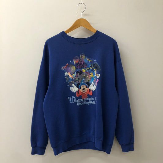 【中古品】【メンズ】 WALT DISNEY ウォルト・ディズニー 90's PRINT LOGO PULLOVER SWEAT 90年代 プリント ロゴ プルオーバー スウェット トップス トレーナー 145-250829-KS-12-fuz サイズ：M カラー：ブルー 万代Net店