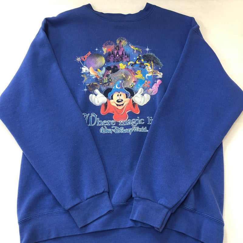 【中古品】【メンズ】 WALT DISNEY ウォルト・ディズニー 90's PRINT LOGO PULLOVER SWEAT 90年代 プリント ロゴ プルオーバー スウェット トップス トレーナー 145-250829-KS-12-fuz サイズ：M カラー：ブルー 万代Net店
