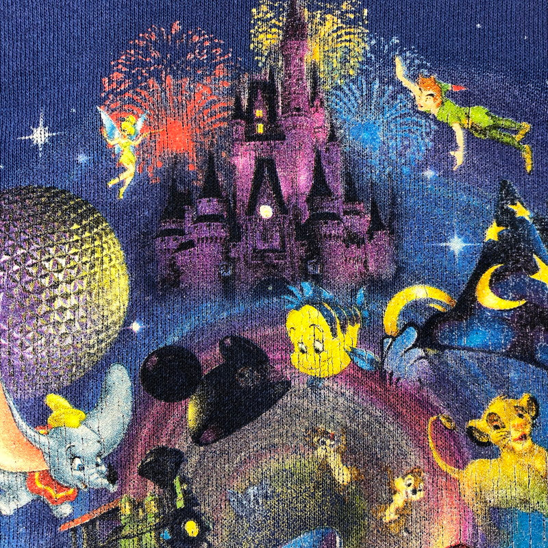 【中古品】【メンズ】 WALT DISNEY ウォルト・ディズニー 90's PRINT LOGO PULLOVER SWEAT 90年代 プリント ロゴ プルオーバー スウェット トップス トレーナー 145-250829-KS-12-fuz サイズ：M カラー：ブルー 万代Net店