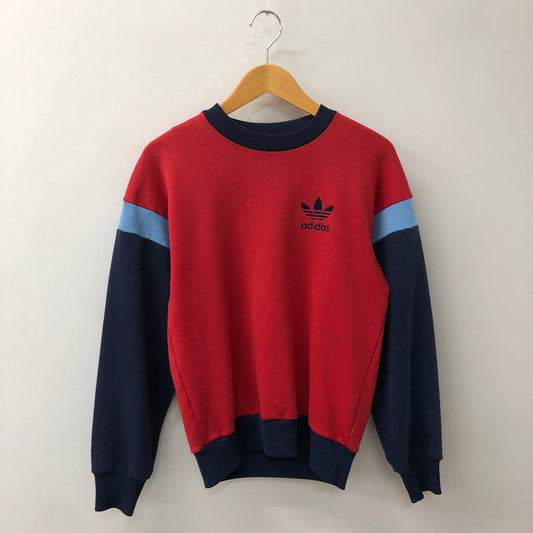 【中古品】【メンズ】 adidas アディダス 80's BICOLOR L/S PULLOVER SWEAT VINTAGE ADS-3062 80年代 バイカラー ロングスリーブ プルオーバー スウェット トップス トレーナー ヴィンテージ デサント製 148-250829-ks-13-fuz サイズ：160 カラー：マルチカラー 万代Net店