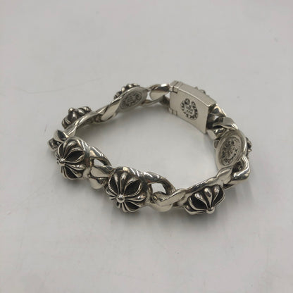 【中古品】【メンズ】 CHROME HEARTS クロムハーツ 6LINK CROSS BALL BRACELET シックスリンク クロスボール ブレスレット アクセサリー シルバーアクセサリー 190-250904-KS-10-tei カラー：シルバー 万代Net店