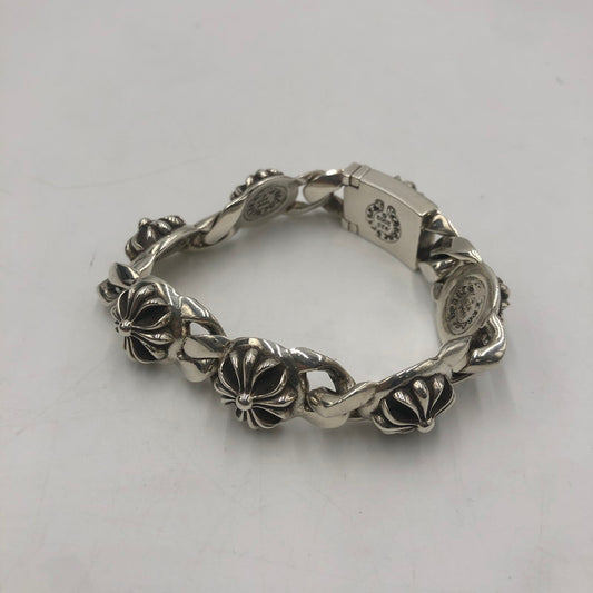 【中古品】【メンズ】 CHROME HEARTS クロムハーツ 6LINK CROSS BALL BRACELET シックスリンク クロスボール ブレスレット アクセサリー シルバーアクセサリー 190-250904-KS-10-tei カラー：シルバー 万代Net店