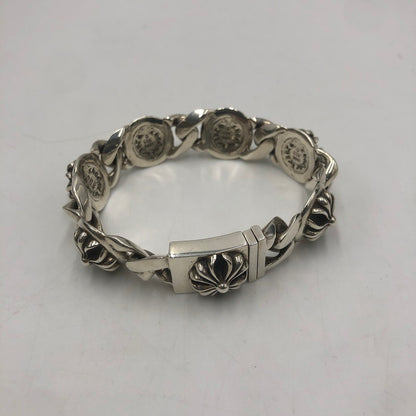【中古品】【メンズ】 CHROME HEARTS クロムハーツ 6LINK CROSS BALL BRACELET シックスリンク クロスボール ブレスレット アクセサリー シルバーアクセサリー 190-250904-KS-10-tei カラー：シルバー 万代Net店