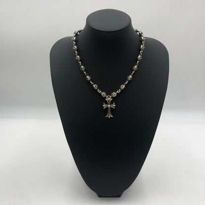 【中古品】【メンズ】 CHROME HEARTS クロムハーツ 1B TNY CHAIN CROSS NECKLACE ワンボール タイニー チェイン クロス ネックレス アクセサリー 190-250904-KS-12-tei カラー：シルバー 万代Net店