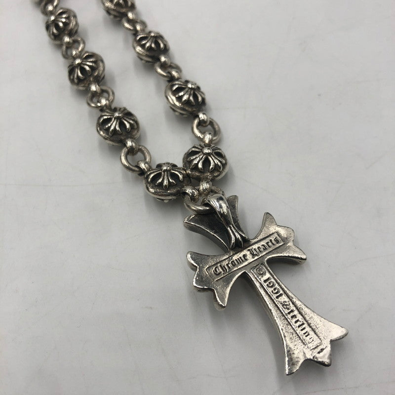 【中古品】【メンズ】 CHROME HEARTS クロムハーツ 1B TNY CHAIN CROSS NECKLACE ワンボール タイニー チェイン クロス ネックレス アクセサリー 190-250904-KS-12-tei カラー：シルバー 万代Net店