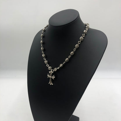 【中古品】【メンズ】 CHROME HEARTS クロムハーツ 1B TNY CHAIN CROSS NECKLACE ワンボール タイニー チェイン クロス ネックレス アクセサリー 190-250904-KS-12-tei カラー：シルバー 万代Net店