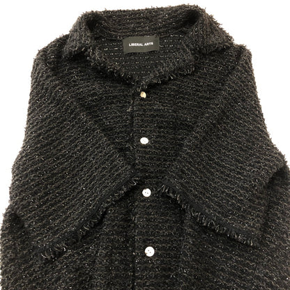【中古品】【メンズ】 LIBERAL ARTS リベラル アーツ TWEED S/S SHIRT LA-05-03-0223 ツイード ショートスリーブ シャツ トップス 142-250915-ts-02-tei サイズ：M カラー：ブラック 万代Net店