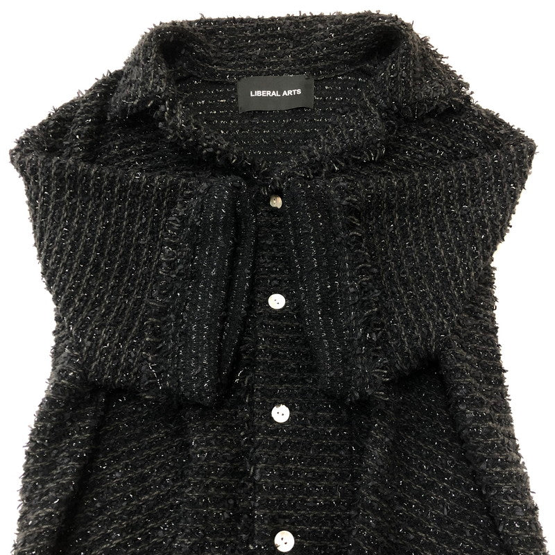 【中古品】【メンズ】 LIBERAL ARTS リベラル アーツ TWEED S/S SHIRT LA-05-03-0223 ツイード ショートスリーブ シャツ トップス 142-250915-ts-02-tei サイズ：M カラー：ブラック 万代Net店