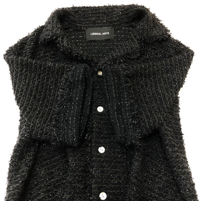 【中古品】【メンズ】 LIBERAL ARTS リベラル アーツ TWEED S/S SHIRT LA-05-03-0223 ツイード ショートスリーブ シャツ トップス 142-250915-ts-02-tei サイズ：M カラー：ブラック 万代Net店
