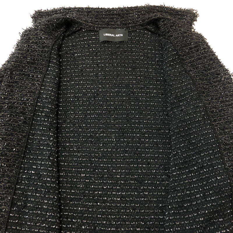 【中古品】【メンズ】 LIBERAL ARTS リベラル アーツ TWEED S/S SHIRT LA-05-03-0223 ツイード ショートスリーブ シャツ トップス 142-250915-ts-02-tei サイズ：M カラー：ブラック 万代Net店