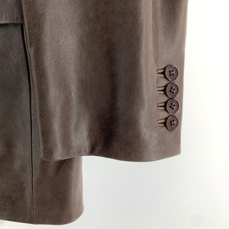【中古品】【メンズ】 BURBERRYバーバリー BME73-504-57 ラムレザー テーラードジャケット ブラウン M 141-260730-ny-10-fuzh サイズ：M カラー：ブラウ 万代Net店