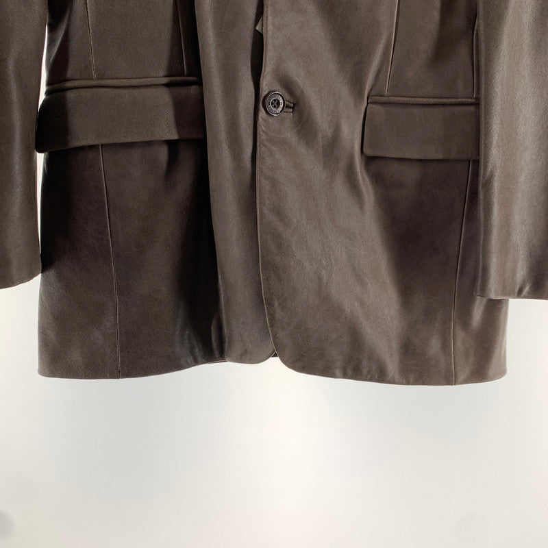 【中古品】【メンズ】 BURBERRYバーバリー BME73-504-57 ラムレザー テーラードジャケット ブラウン M 141-260730-ny-10-fuzh サイズ：M カラー：ブラウ 万代Net店