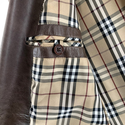 【中古品】【メンズ】 BURBERRYバーバリー BME73-504-57 ラムレザー テーラードジャケット ブラウン M 141-260730-ny-10-fuzh サイズ：M カラー：ブラウ 万代Net店