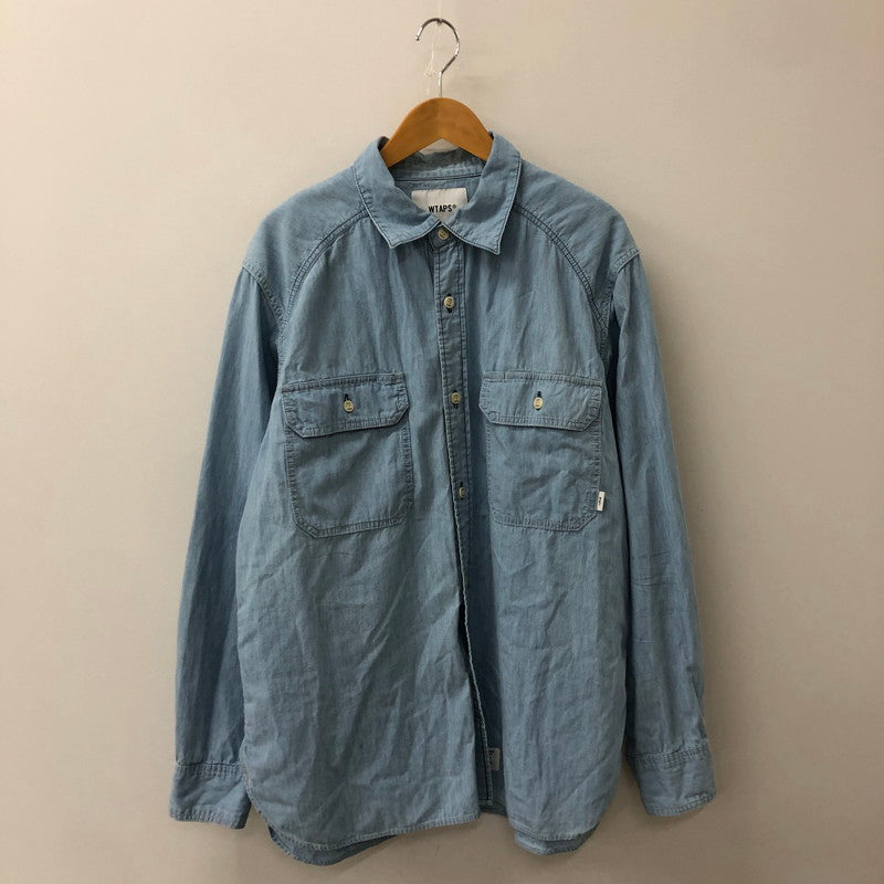 【中古品】【メンズ】 WTAPS ダブルタップス CB/LS/COTTON. CHAMBRAY 242WVDT-SHM02 CB ロングスリーブ コットン シャンブレー 長袖 トップス 142-250831-ks-07-fuz サイズ：03 カラー：ブルー 万代Net店