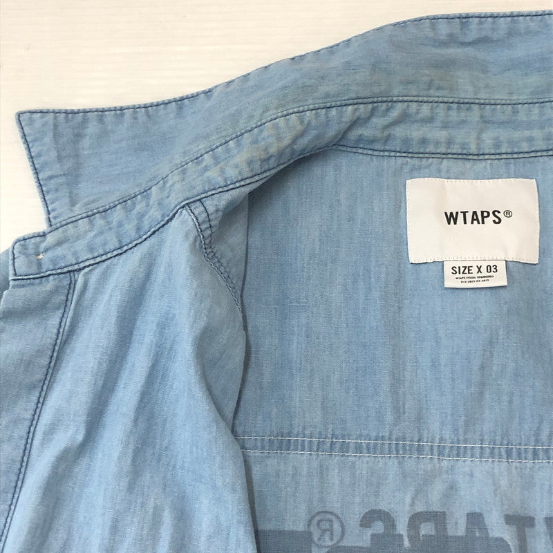 【中古品】【メンズ】 WTAPS ダブルタップス CB/LS/COTTON. CHAMBRAY 242WVDT-SHM02 CB ロングスリーブ コットン シャンブレー 長袖 トップス 142-250831-ks-07-fuz サイズ：03 カラー：ブルー 万代Net店
