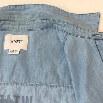 【中古品】【メンズ】 WTAPS ダブルタップス CB/LS/COTTON. CHAMBRAY 242WVDT-SHM02 CB ロングスリーブ コットン シャンブレー 長袖 トップス 142-250831-ks-07-fuz サイズ：03 カラー：ブルー 万代Net店