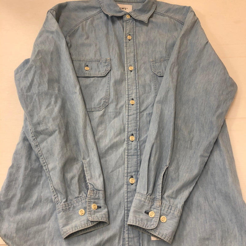 【中古品】【メンズ】 WTAPS ダブルタップス CB/LS/COTTON. CHAMBRAY 242WVDT-SHM02 CB ロングスリーブ コットン シャンブレー 長袖 トップス 142-250831-ks-07-fuz サイズ：03 カラー：ブルー 万代Net店