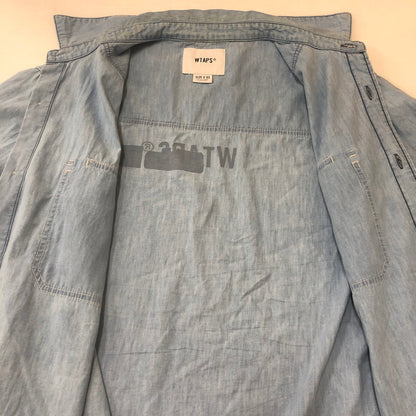 【中古品】【メンズ】 WTAPS ダブルタップス CB/LS/COTTON. CHAMBRAY 242WVDT-SHM02 CB ロングスリーブ コットン シャンブレー 長袖 トップス 142-250831-ks-07-fuz サイズ：03 カラー：ブルー 万代Net店