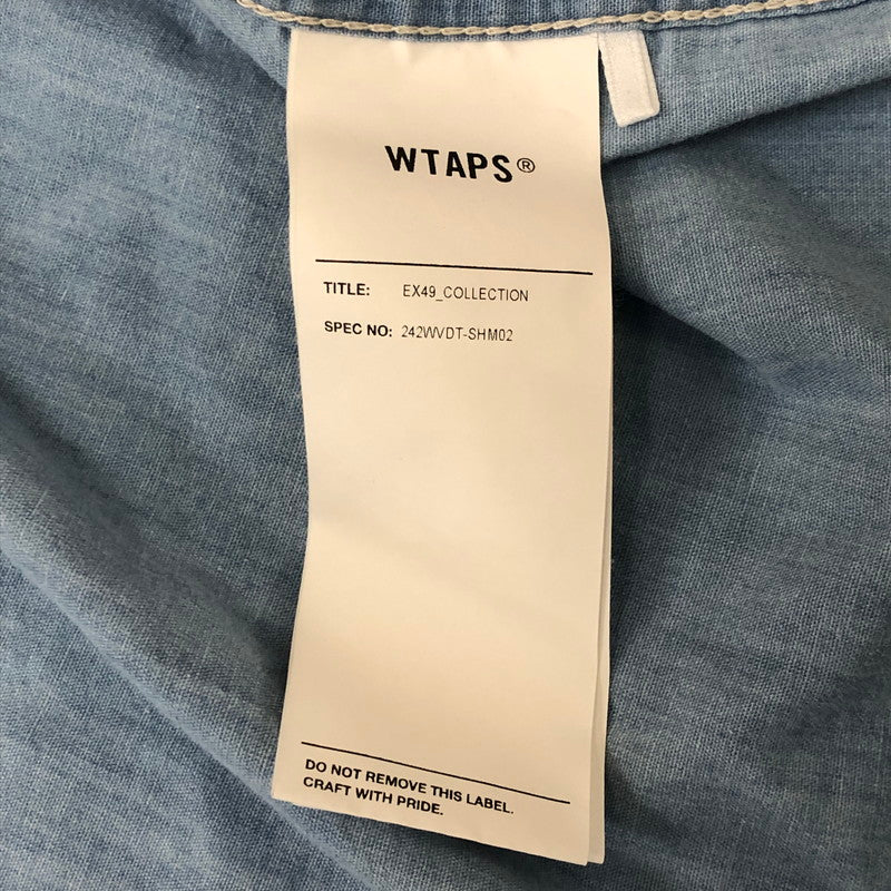 【中古品】【メンズ】 WTAPS ダブルタップス CB/LS/COTTON. CHAMBRAY 242WVDT-SHM02 CB ロングスリーブ コットン シャンブレー 長袖 トップス 142-250831-ks-07-fuz サイズ：03 カラー：ブルー 万代Net店