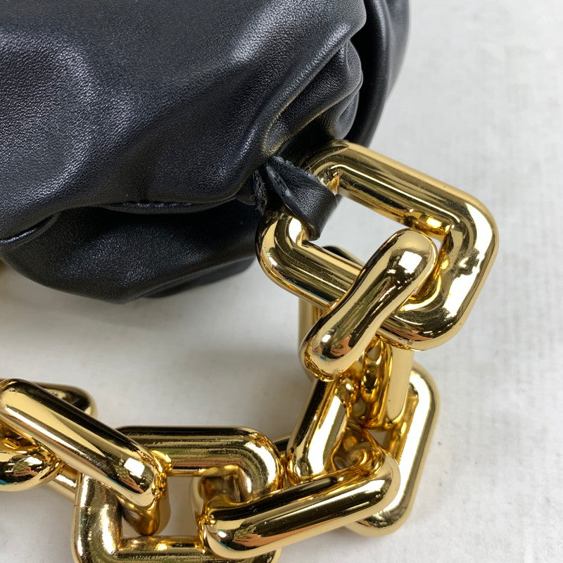 【中古品】【レディース】 BOTTEGA VENETA ボッテガ・ヴェネタ LEATHER CHAIN SHOULDERBAG レザーチェーン ショルダーバッグ BLACK ※保存袋付き カバン ※金属部スレ・保存袋汚れあり 180-260822-io-14-fuzh 万代Net店