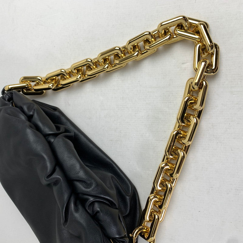 【中古品】【レディース】 BOTTEGA VENETA ボッテガ・ヴェネタ LEATHER CHAIN SHOULDERBAG レザーチェーン ショルダーバッグ BLACK ※保存袋付き カバン ※金属部スレ・保存袋汚れあり 180-260822-io-14-fuzh 万代Net店