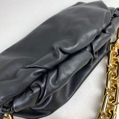 【中古品】【レディース】 BOTTEGA VENETA ボッテガ・ヴェネタ LEATHER CHAIN SHOULDERBAG レザーチェーン ショルダーバッグ BLACK ※保存袋付き カバン ※金属部スレ・保存袋汚れあり 180-260822-io-14-fuzh 万代Net店