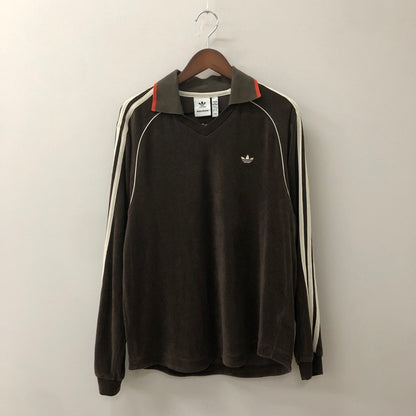 【中古品】【メンズ】 adidas アディダス × WALES BONNER ウェールズボナー 別注 コラボ TOWEL LONG SLEEVE SHIRT IB3251 タオルロングスリーブシャツ トップス 長袖 148-250905-ts-27-tei サイズ：L カラー：ダークブラウン 万代Net店