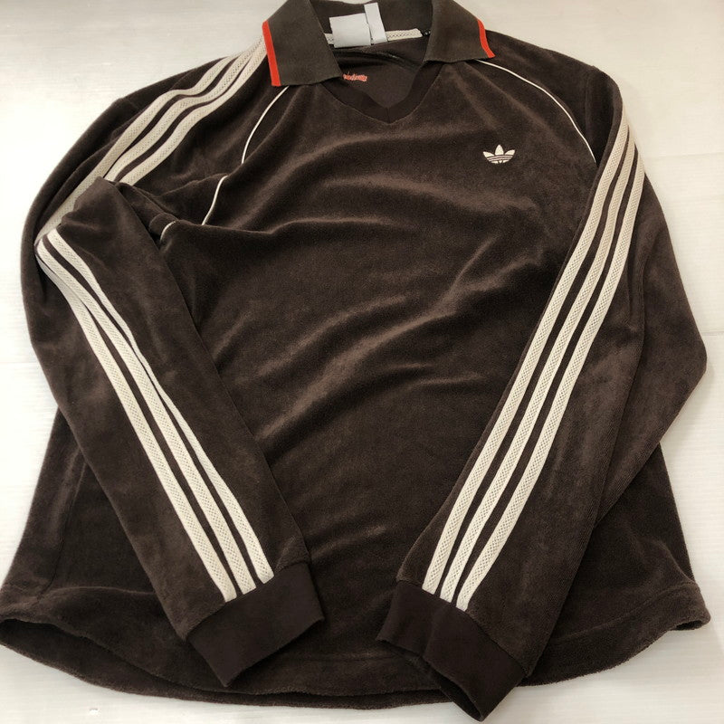 【中古品】【メンズ】 adidas アディダス × WALES BONNER ウェールズボナー 別注 コラボ TOWEL LONG SLEEVE SHIRT IB3251 タオルロングスリーブシャツ トップス 長袖 148-250905-ts-27-tei サイズ：L カラー：ダークブラウン 万代Net店