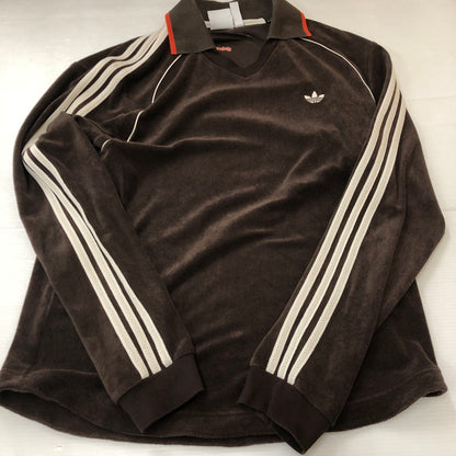【中古品】【メンズ】 adidas アディダス × WALES BONNER ウェールズボナー 別注 コラボ TOWEL LONG SLEEVE SHIRT IB3251 タオルロングスリーブシャツ トップス 長袖 148-250905-ts-27-tei サイズ：L カラー：ダークブラウン 万代Net店
