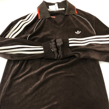 【中古品】【メンズ】 adidas アディダス × WALES BONNER ウェールズボナー 別注 コラボ TOWEL LONG SLEEVE SHIRT IB3251 タオルロングスリーブシャツ トップス 長袖 148-250905-ts-27-tei サイズ：L カラー：ダークブラウン 万代Net店