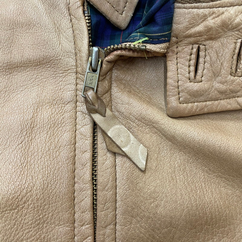 【現状渡し品】【メンズ】 RALPH LAUREN ラルフローレン 90’s LEATHER JACKET 90年代 レザージャケット アウター 本革 147-250830-ts-04-tei サイズ：L カラー：ベージュ 万代Net店