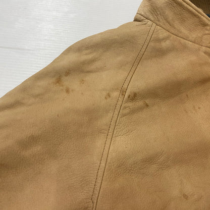 【現状渡し品】【メンズ】 RALPH LAUREN ラルフローレン 90’s LEATHER JACKET 90年代 レザージャケット アウター 本革 147-250830-ts-04-tei サイズ：L カラー：ベージュ 万代Net店