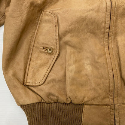 【現状渡し品】【メンズ】 RALPH LAUREN ラルフローレン 90’s LEATHER JACKET 90年代 レザージャケット アウター 本革 147-250830-ts-04-tei サイズ：L カラー：ベージュ 万代Net店