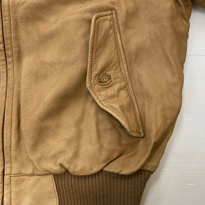 【現状渡し品】【メンズ】 RALPH LAUREN ラルフローレン 90’s LEATHER JACKET 90年代 レザージャケット アウター 本革 147-250830-ts-04-tei サイズ：L カラー：ベージュ 万代Net店