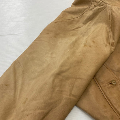 【現状渡し品】【メンズ】 RALPH LAUREN ラルフローレン 90’s LEATHER JACKET 90年代 レザージャケット アウター 本革 147-250830-ts-04-tei サイズ：L カラー：ベージュ 万代Net店