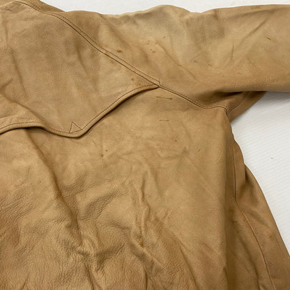 【現状渡し品】【メンズ】 RALPH LAUREN ラルフローレン 90’s LEATHER JACKET 90年代 レザージャケット アウター 本革 147-250830-ts-04-tei サイズ：L カラー：ベージュ 万代Net店