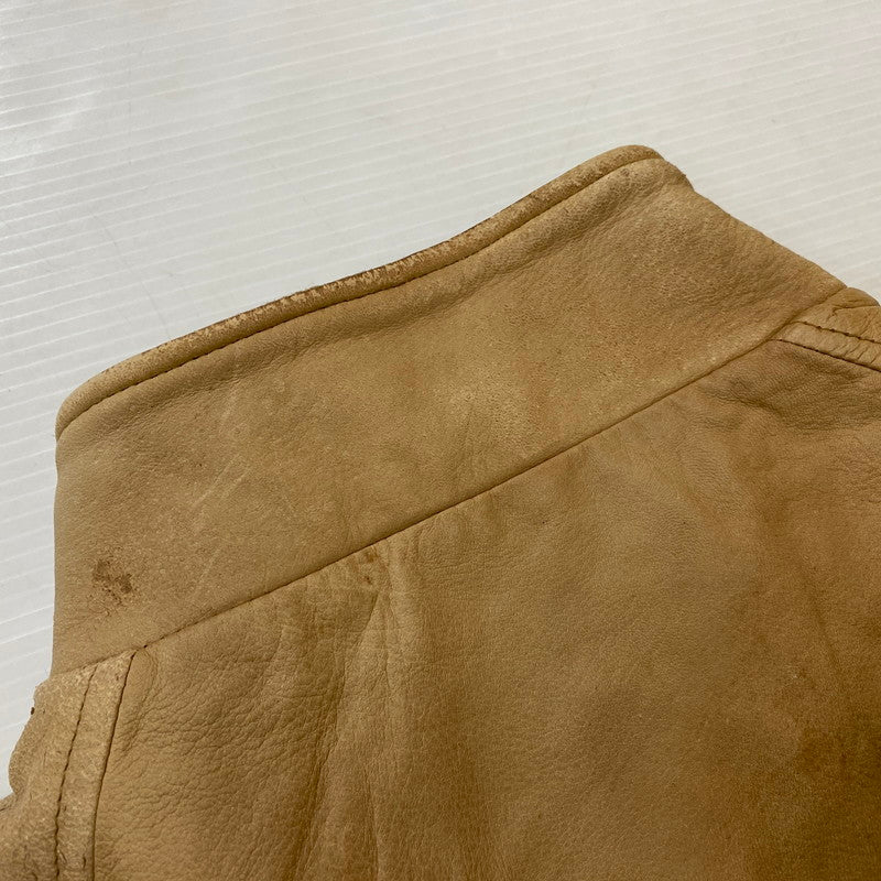 【現状渡し品】【メンズ】 RALPH LAUREN ラルフローレン 90’s LEATHER JACKET 90年代 レザージャケット アウター 本革 147-250830-ts-04-tei サイズ：L カラー：ベージュ 万代Net店