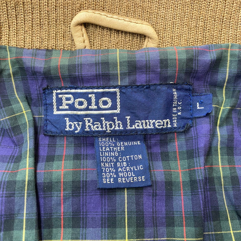 【現状渡し品】【メンズ】 RALPH LAUREN ラルフローレン 90’s LEATHER JACKET 90年代 レザージャケット アウター 本革 147-250830-ts-04-tei サイズ：L カラー：ベージュ 万代Net店