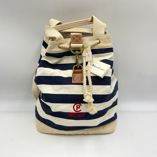【現状渡し品】【メンズ/レディース】 RALPH LAUREN ラルフローレン 90's BORDER CANVAS BACKPACK 90年代 ボーダーキャンバス リュック カバン 188-250902-ts-08-tei カラー：ホワイト/ブルー 万代Net店
