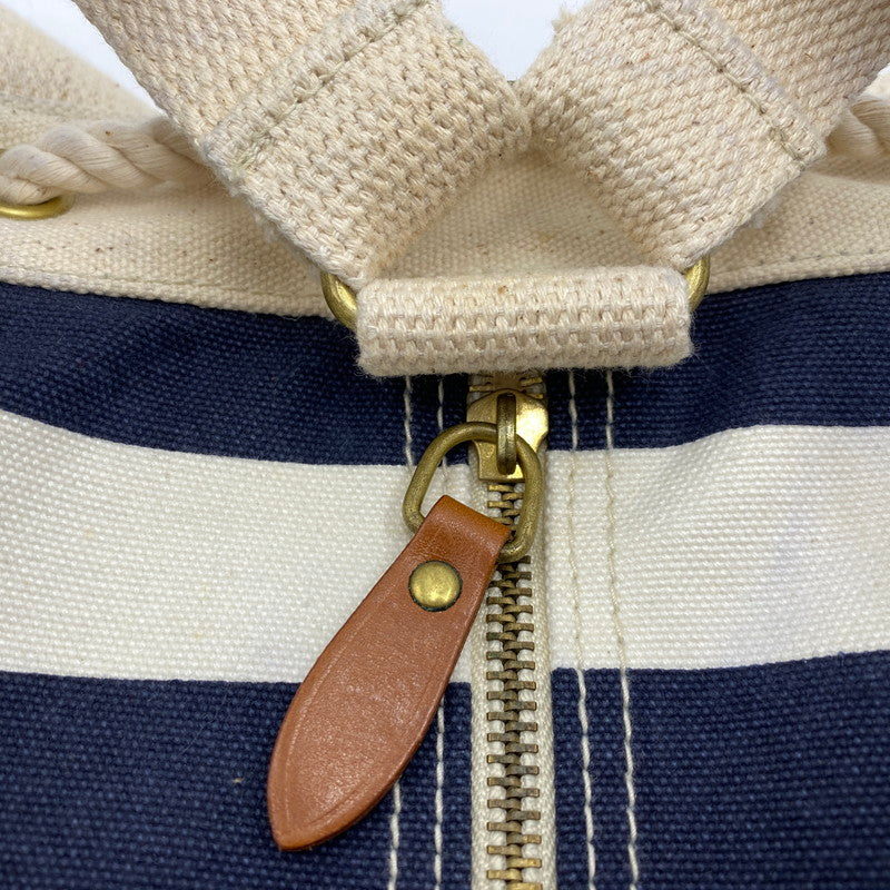 【現状渡し品】【メンズ/レディース】 RALPH LAUREN ラルフローレン 90's BORDER CANVAS BACKPACK 90年代 ボーダーキャンバス リュック カバン 188-250902-ts-08-tei カラー：ホワイト/ブルー 万代Net店
